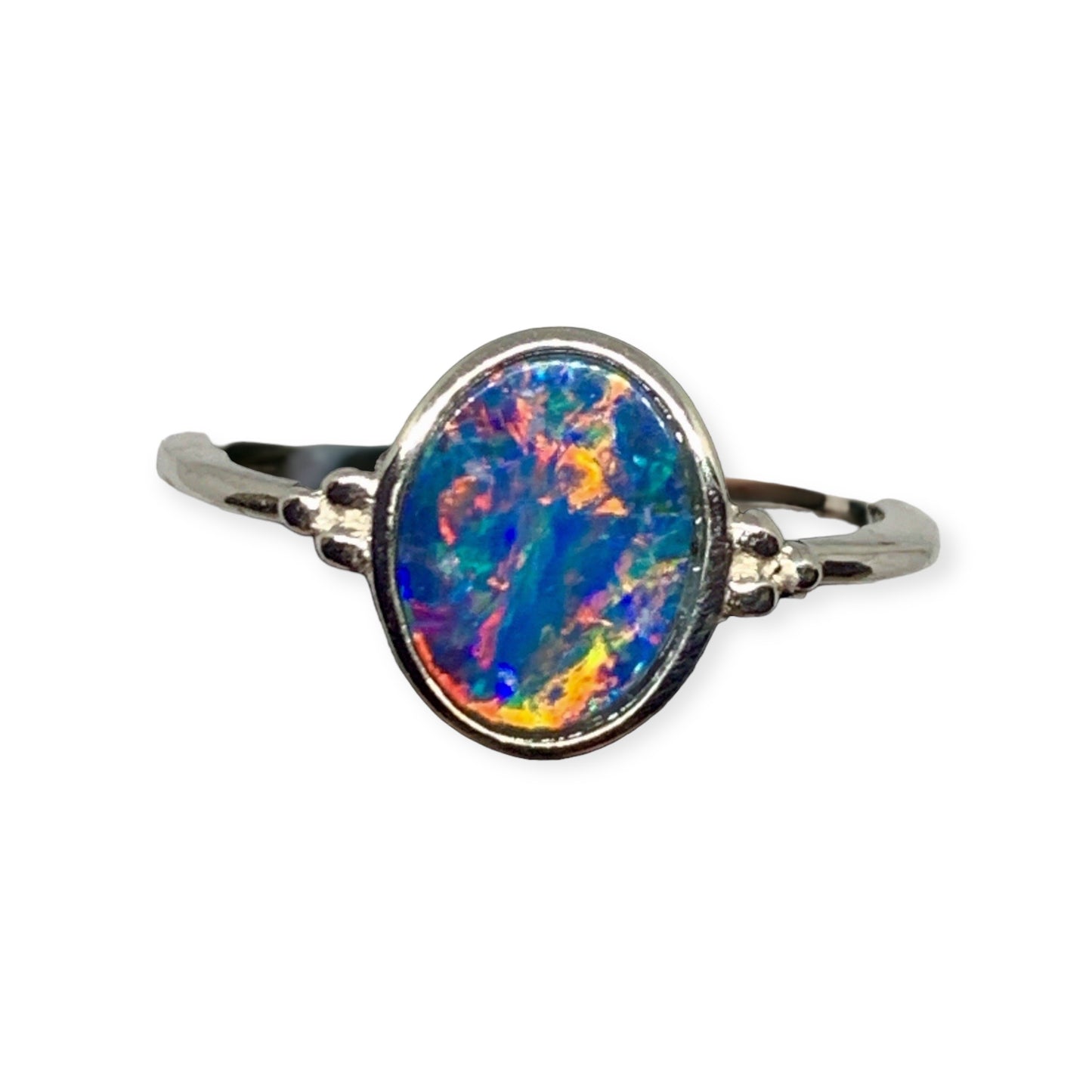 Silver and Opal Doublet Ring - Opal Essence Wholesalers