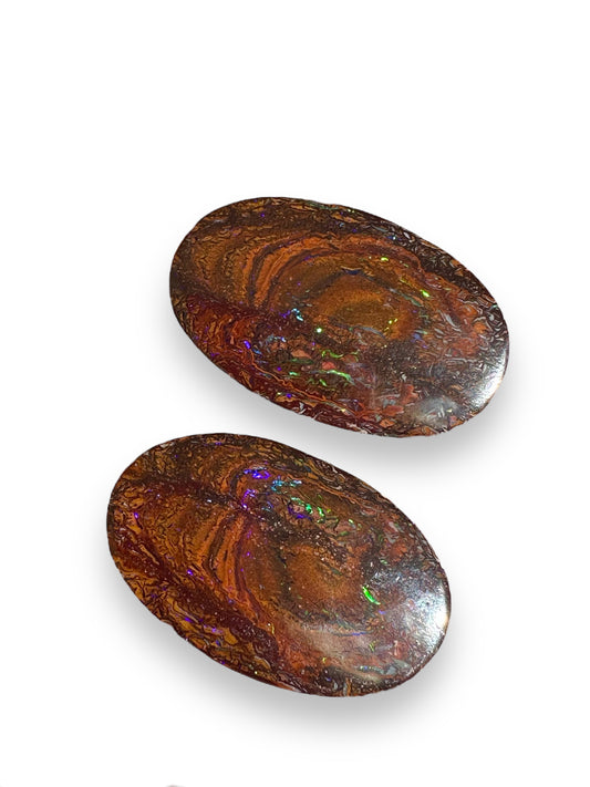 Unique Australian Boulder Opal Pair 56.09 cts