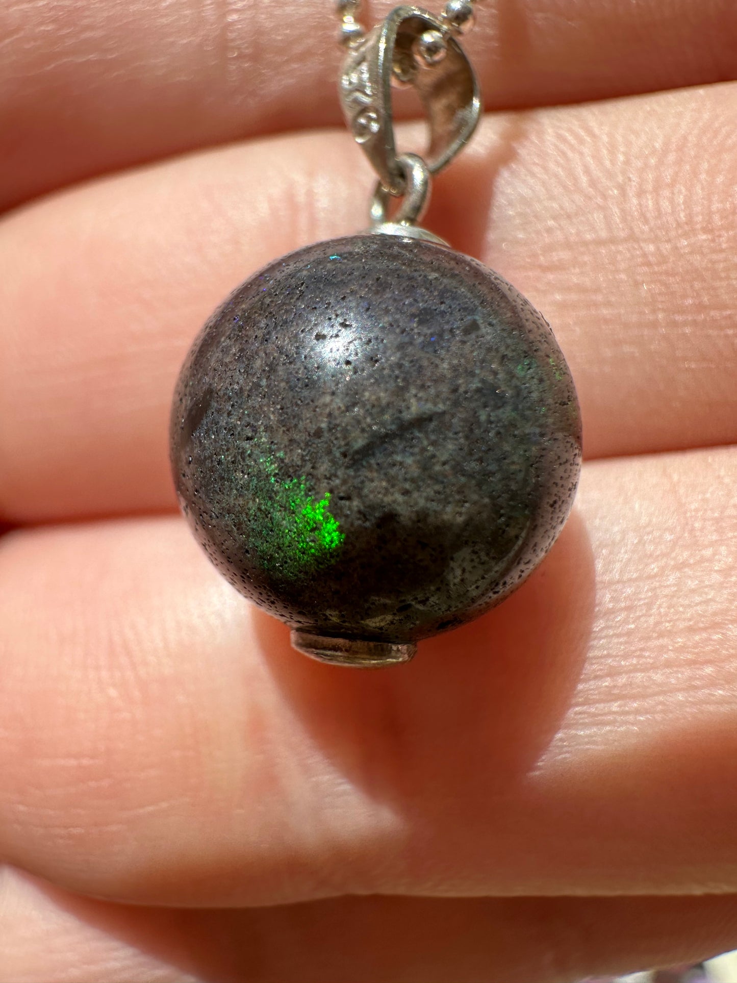 Australian Andamooka matrix blue and purple opal focal bead pendant 11.10ct