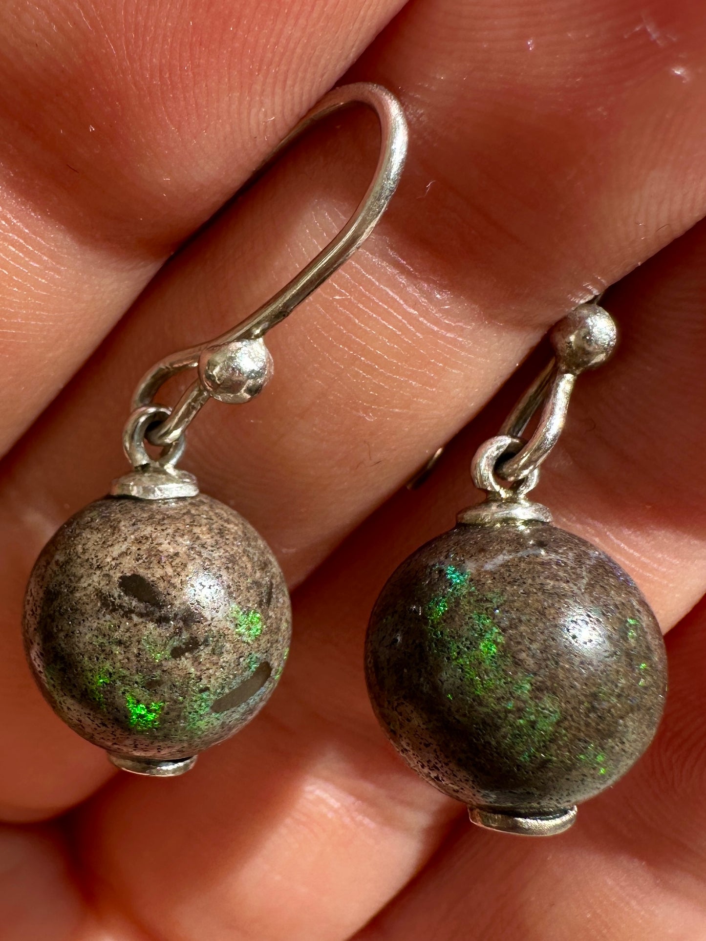 Australian andamooka matrix opal sterling silver earrings 24.50 cts 