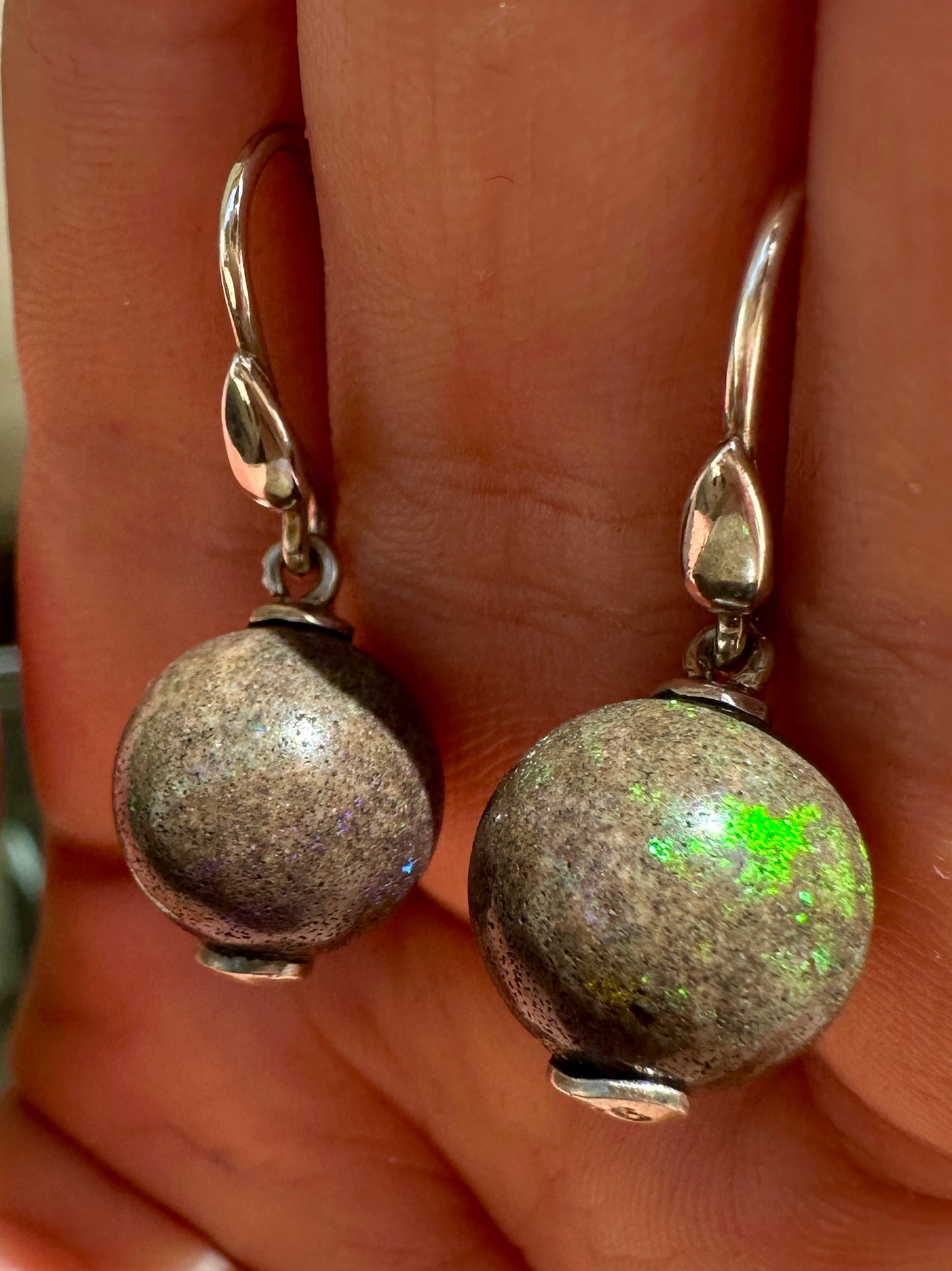 Australian andamooka matrix opal sterling silver earrings 24.50 cts