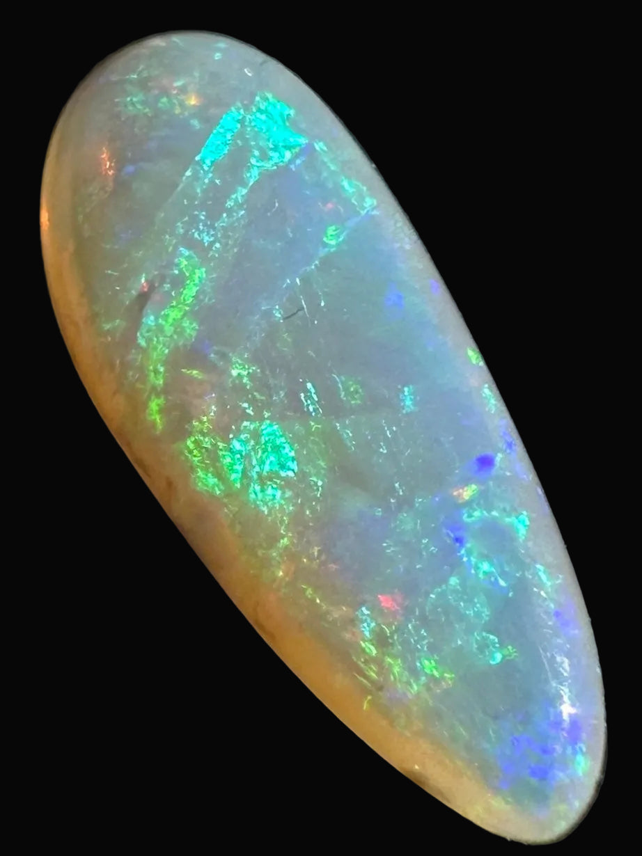 Australian Andamooka Multicolored Crystal Solid Opal unset pendant or cocktail ring 2.22 cts
