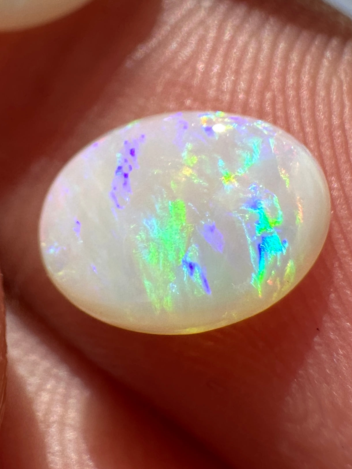 Australian Coober Pedy Crystal Opal multicolored unset pair pendant or ring 3.45 cts