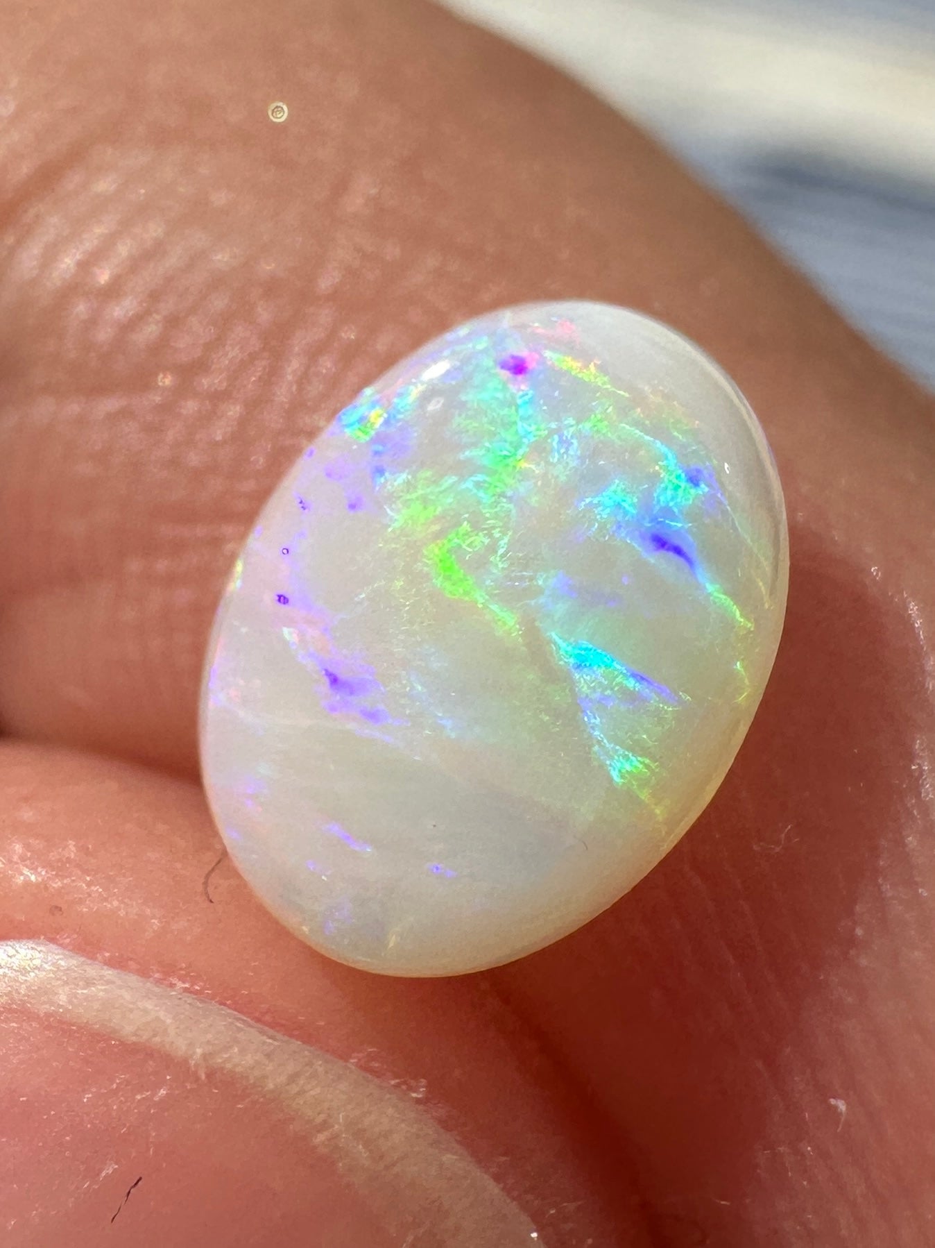 Australian Coober Pedy Crystal Opal multicolored unset pair pendant or ring 3.45 cts