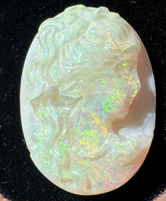 Australian Coober Pedy multicolored opal cameo pendant 5.25 cts