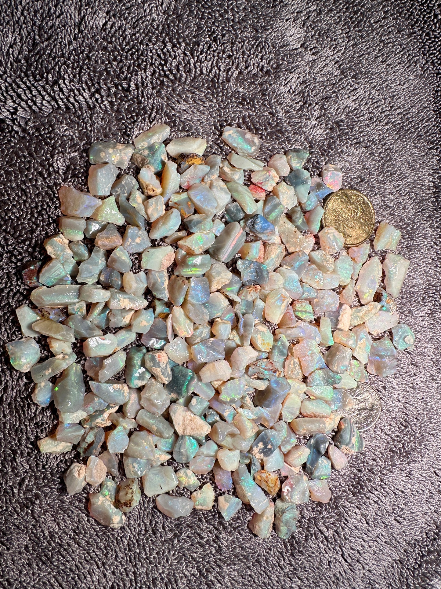 Opal Essence Australian Lambina Multicolored Crystal Opal Small Stone parcel 93.3 grams 