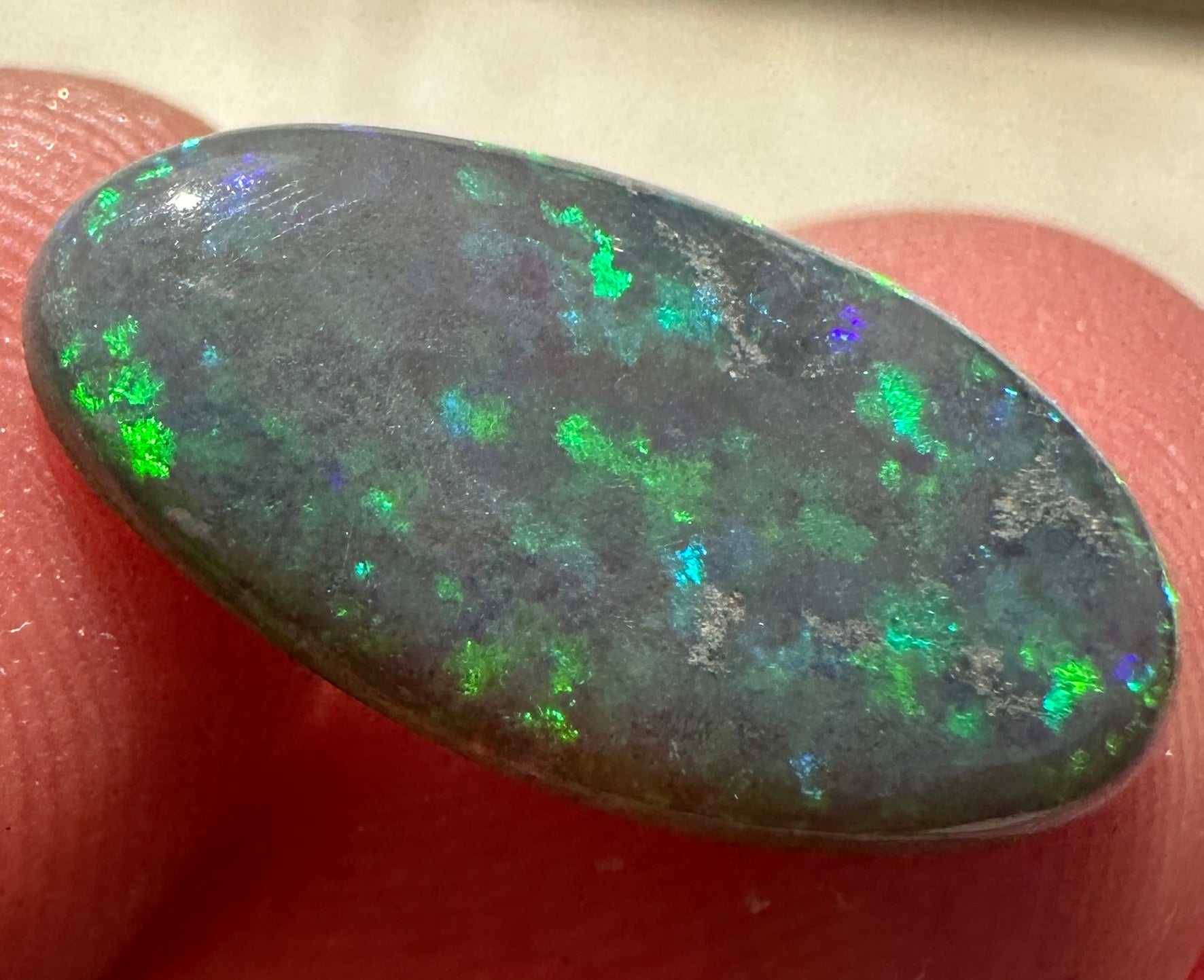 Australian lightning ridge crystal black opal unset pendant or ring 3.07 cts