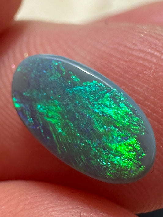 Australian lightning ridge multicolored crystal black opal unset pendant or ring 1.05 cts