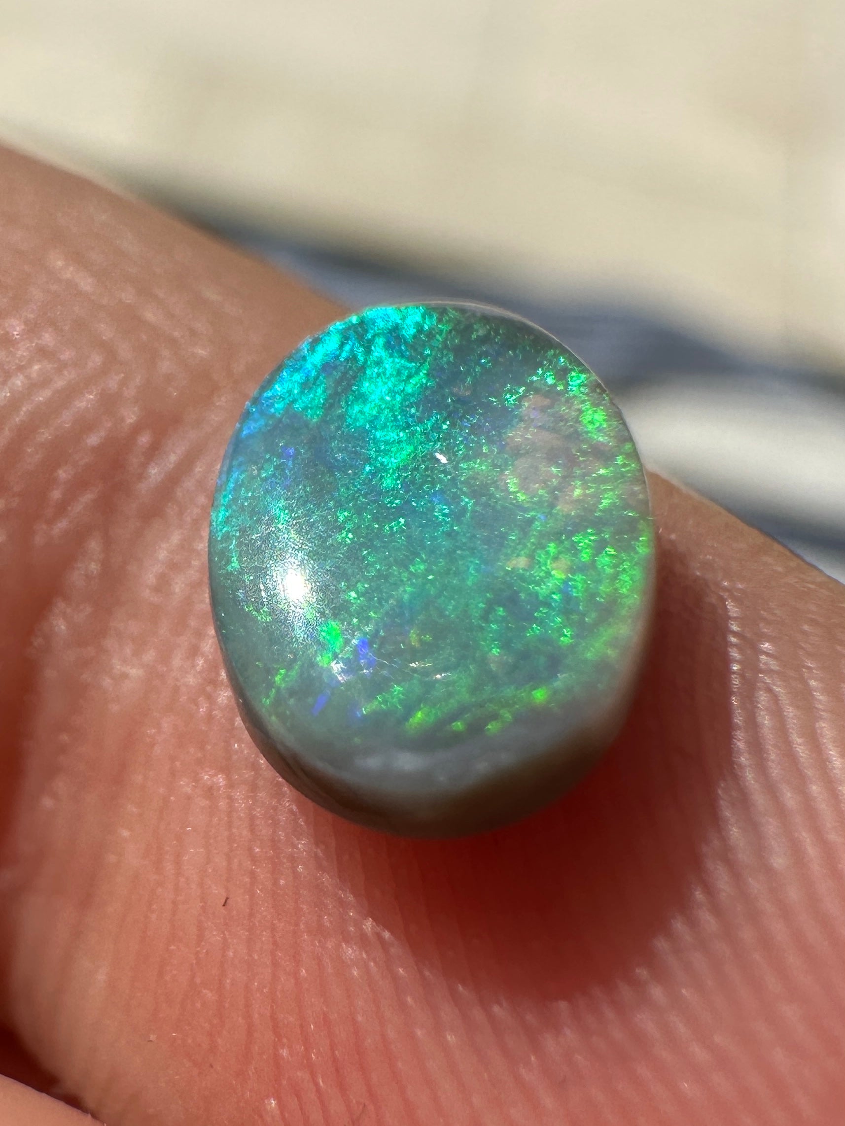 Australian mintabie Black Crystal Opal multicolored unset pendant or ring 0.87 cts