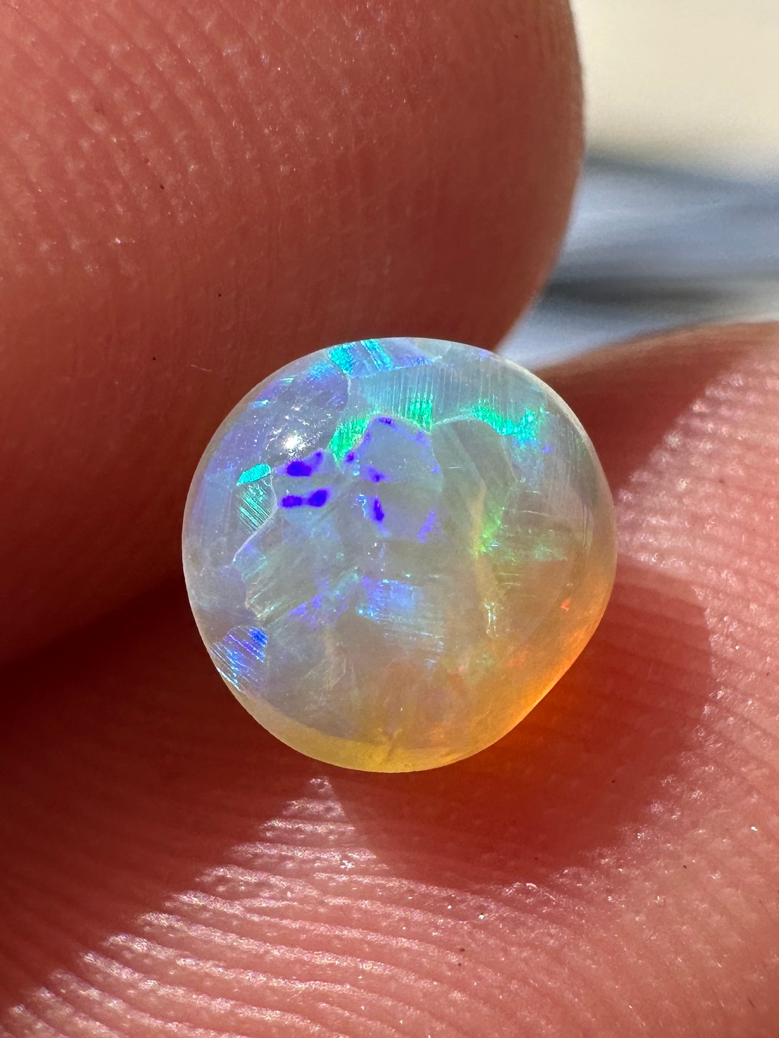 Australian lightning ridge Crystal Opal multicolored unset pendant or ring 0.52 cts