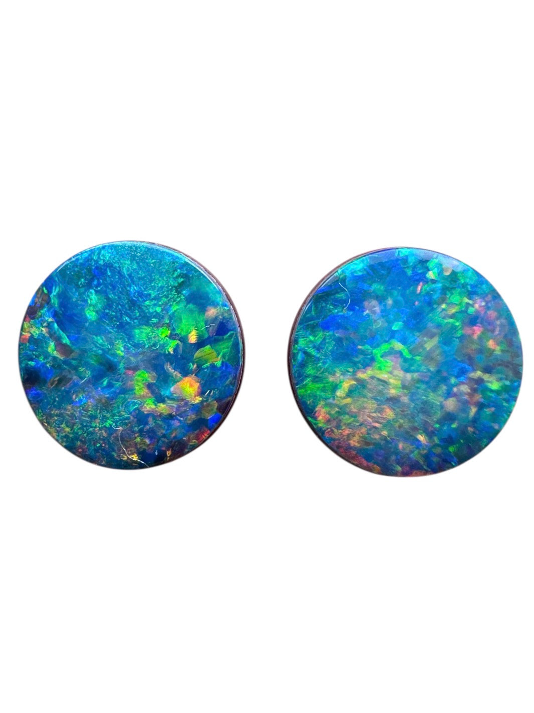 Australian lightning ridge doublet Opal multicolored unset pendant or earrings 2.01 cts