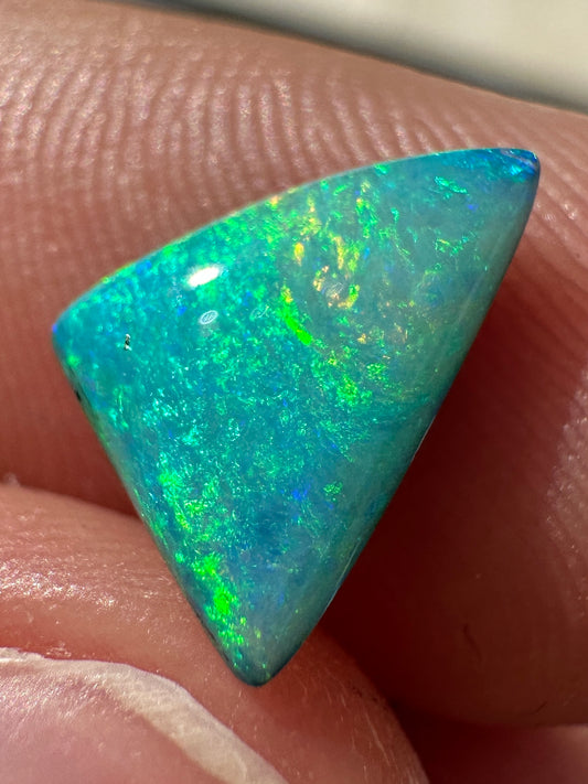 Australian lightning ridge doublet Opal multicolored unset pendant ring 0.91 cts 