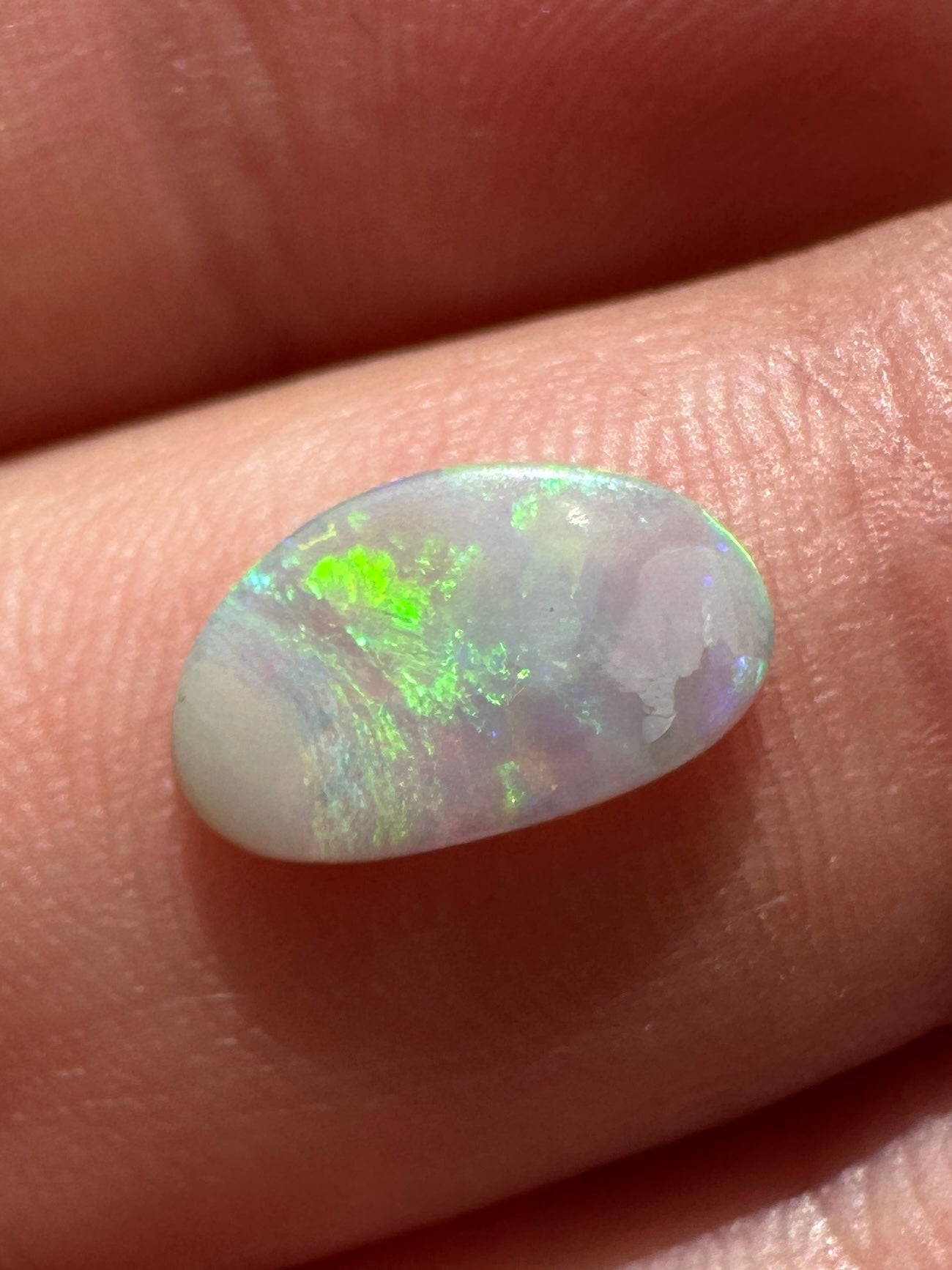 Australian lightning ridge opal blue & green unset pendant or ring 0.72 cts