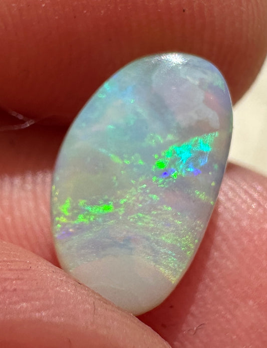 Australian lightning ridge opal blue & green unset pendant or ring 0.72 cts