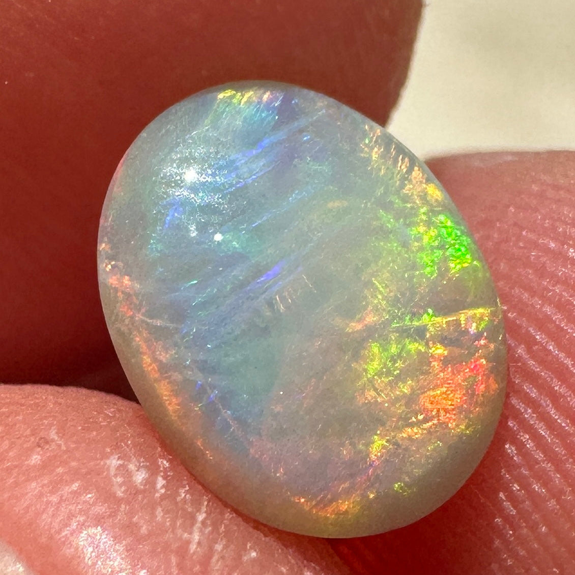 Australian lightning ridge Crystal Opal multicolored unset pendant or ring 1.09 cts