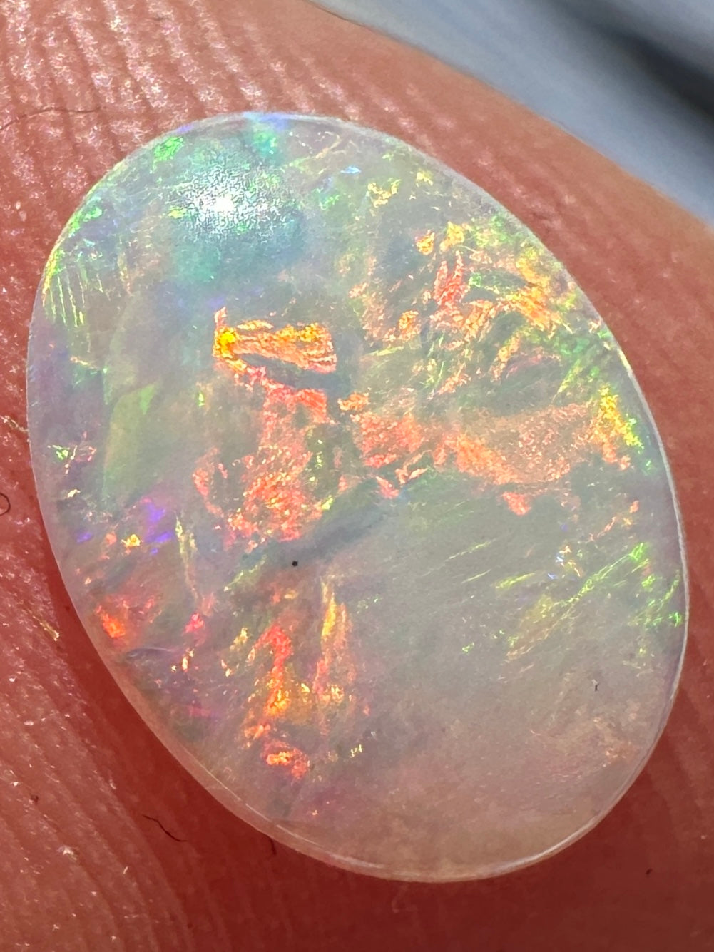 Australian lightning ridge Crystal Opal multicolored unset pendant or ring 0.60 cts