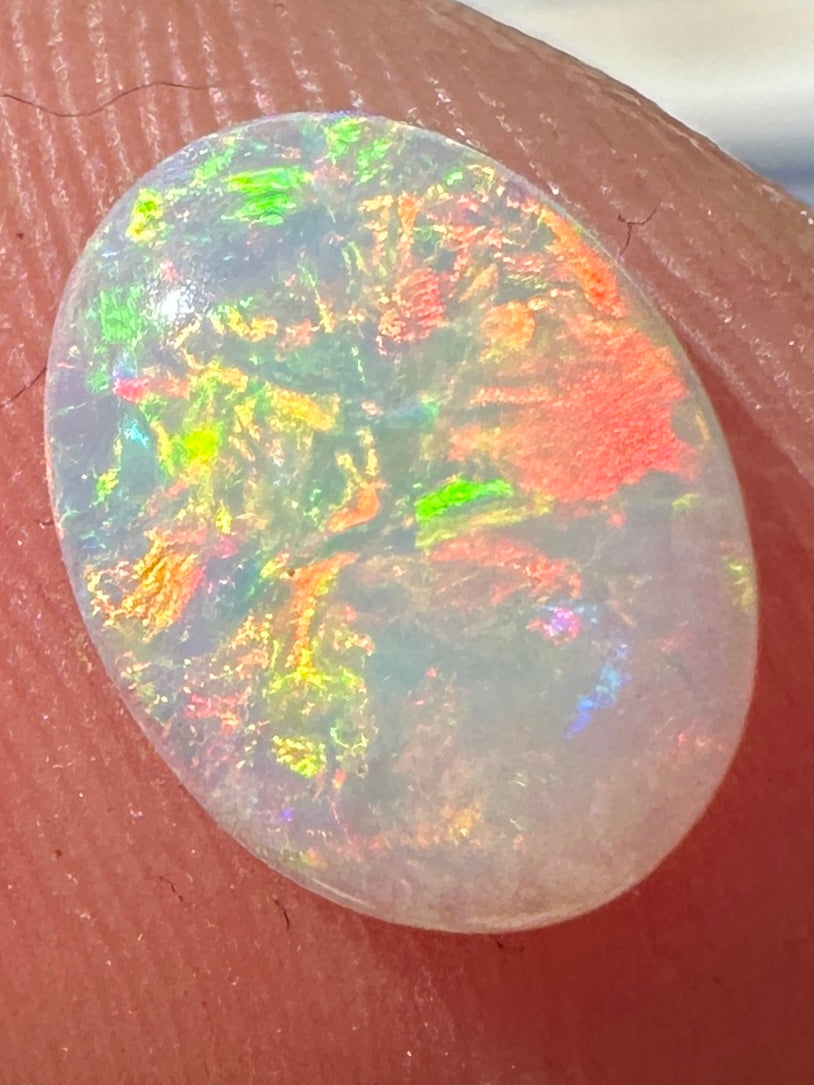 Australian lightning ridge Crystal Opal multicolored unset pendant or ring 0.60 cts