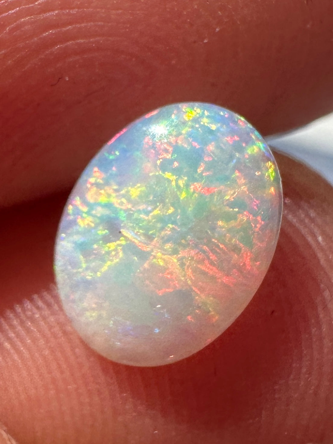 Australian lightning ridge Crystal Opal multicolored unset pendant or ring 0.60 cts