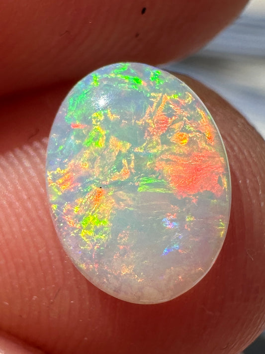 Australian lightning ridge Crystal Opal multicolored unset pendant or ring 0.60 cts