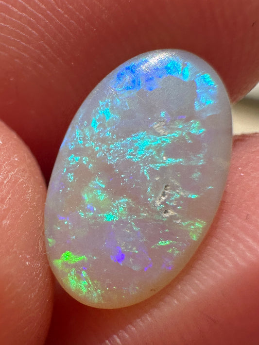 Australian lightning ridge Crystal Opal multicolored unset pendant or ring 1.63 cts