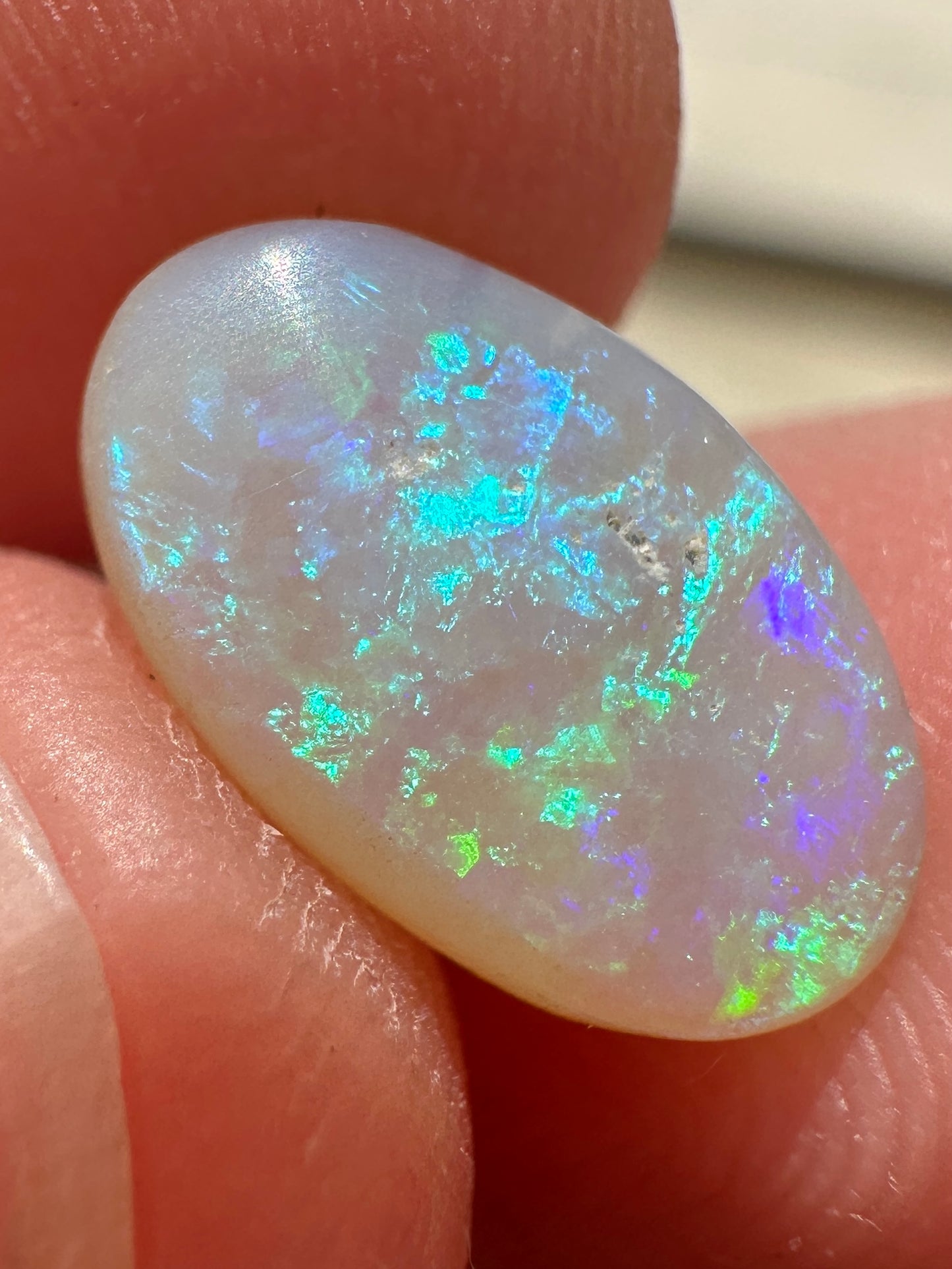 Australian lightning ridge Crystal Opal multicolored unset pendant or ring 1.63 cts