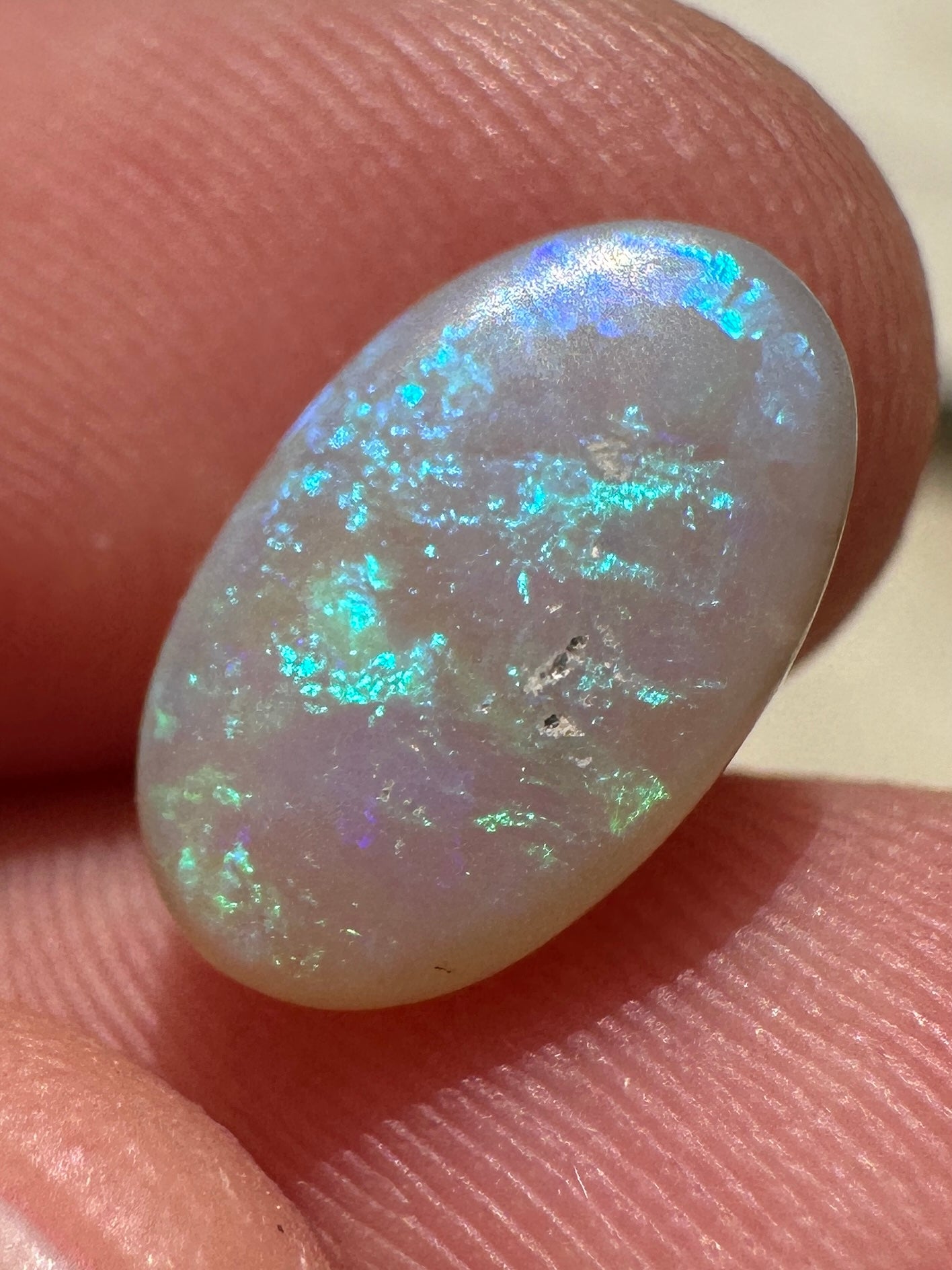 Australian lightning ridge multicolored crystal opal unset pendant or ring 1.63 cts