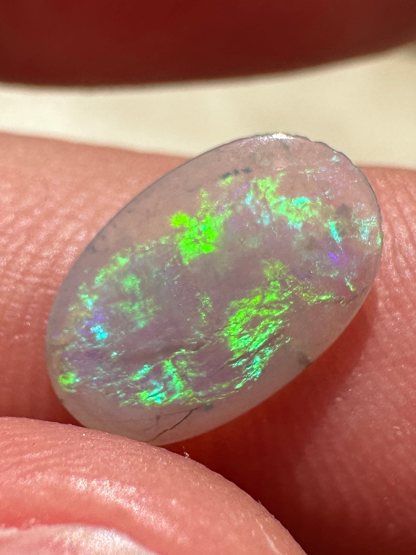 Australian lightning ridge Crystal Opal multicolored unset pendant or ring 0.78 cts