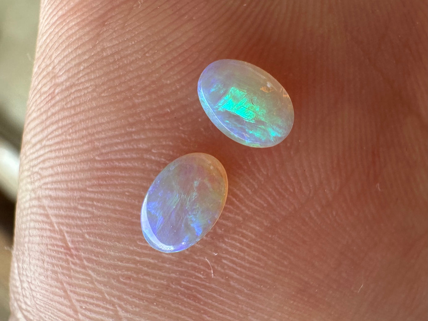 Australian lightning ridge unset multicoloured crystal Opals pair of pendant or earrings 