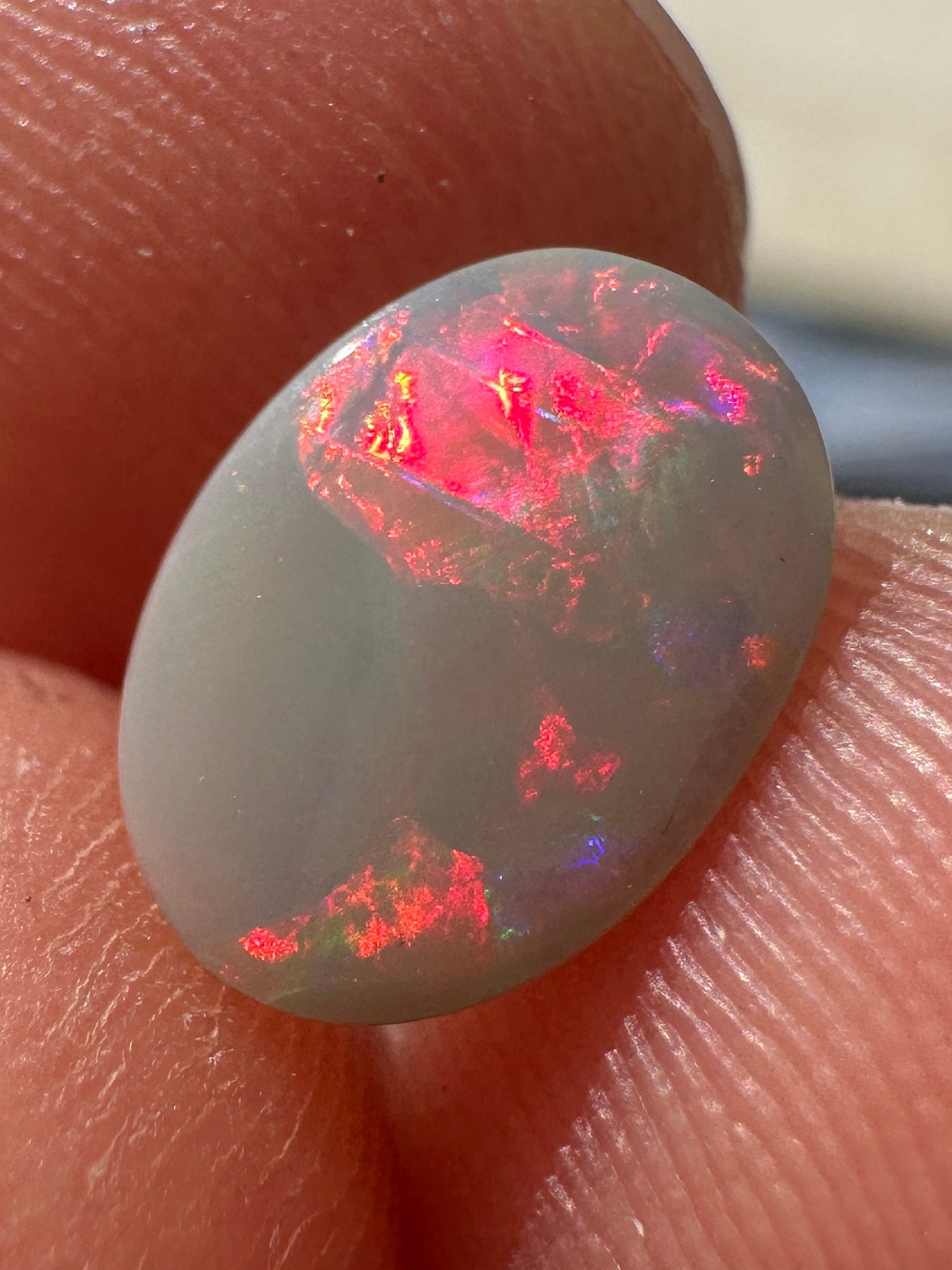 Australian mintabie dark base Crystal Opal multicolored unset pendant or ring 0.78 cts