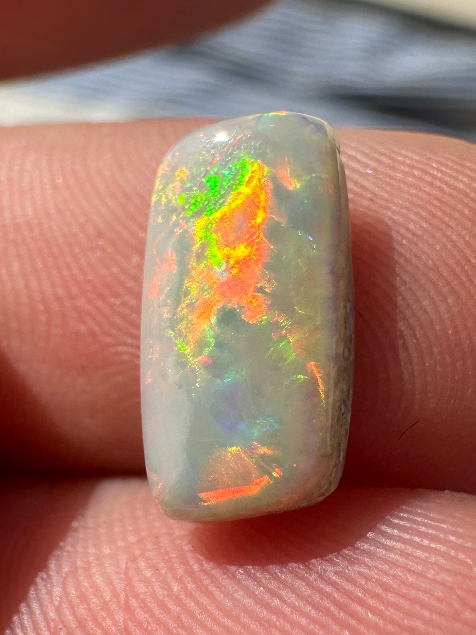 Australian mintabie Crystal Opal multicolored unset pendant or ring 1.87 cts