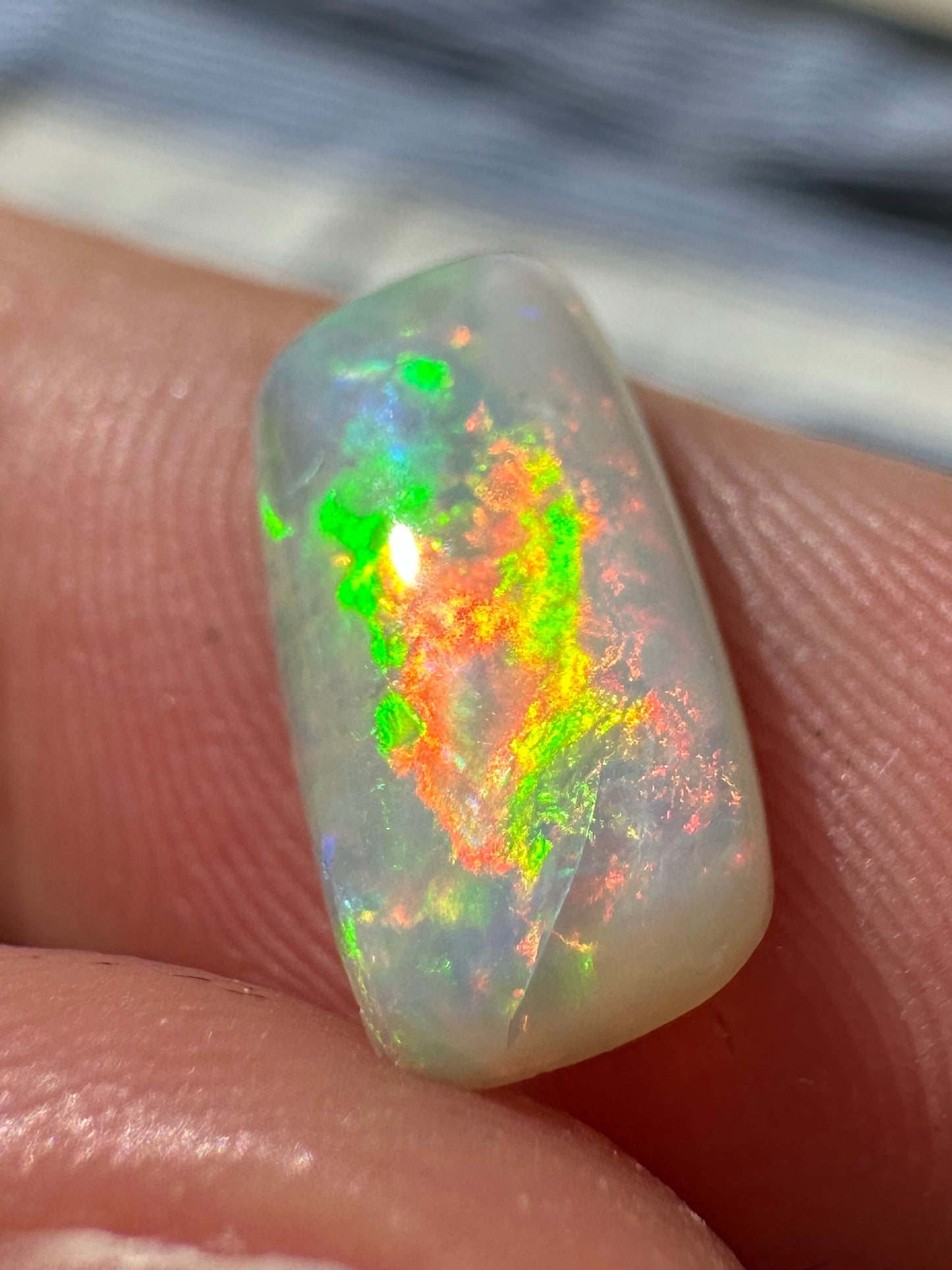 Australian mintabie Crystal Opal multicolored unset pendant or ring 1.87 cts