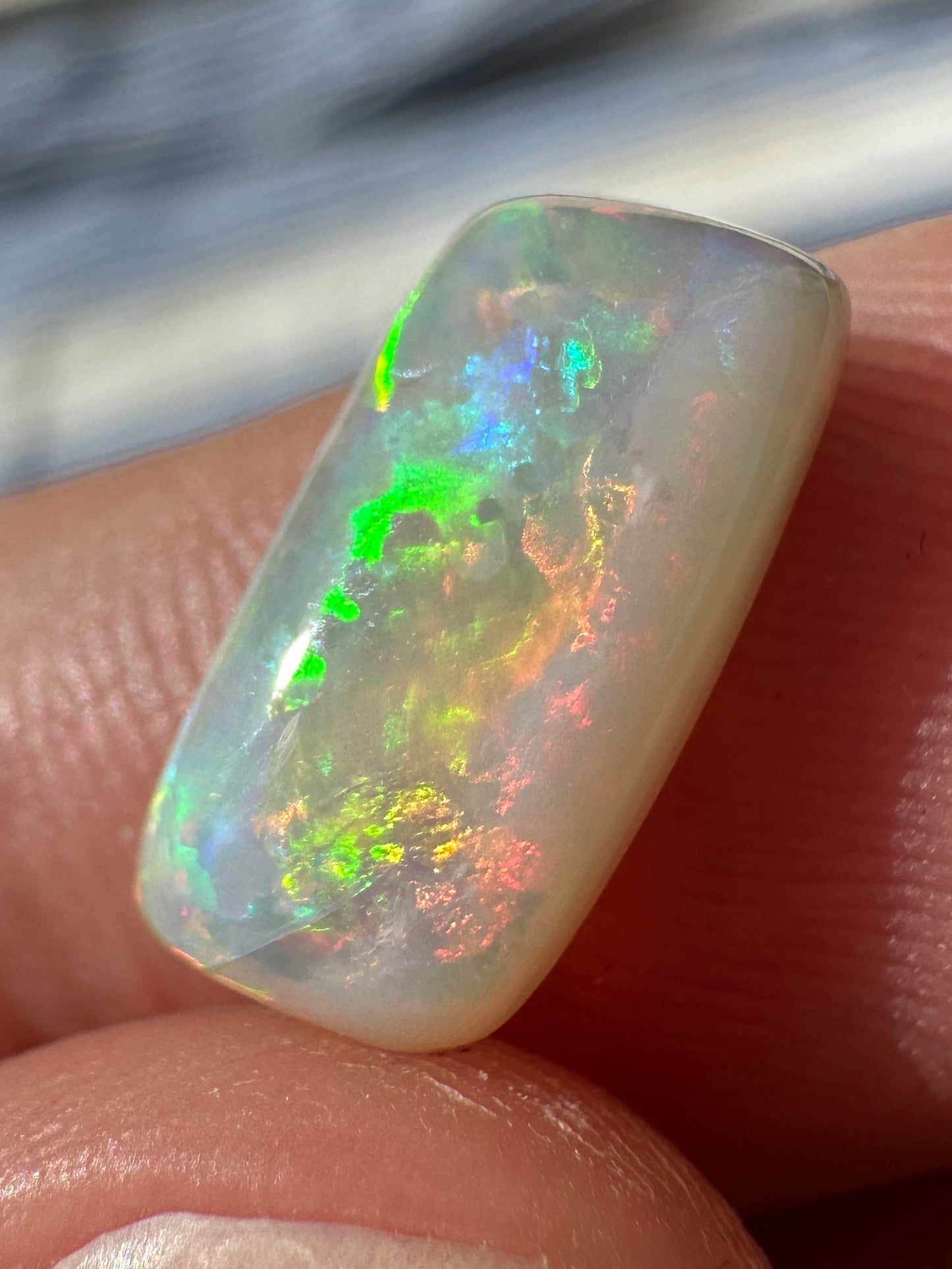 Australian mintabie Crystal Opal multicolored unset pendant or ring 1.87 cts