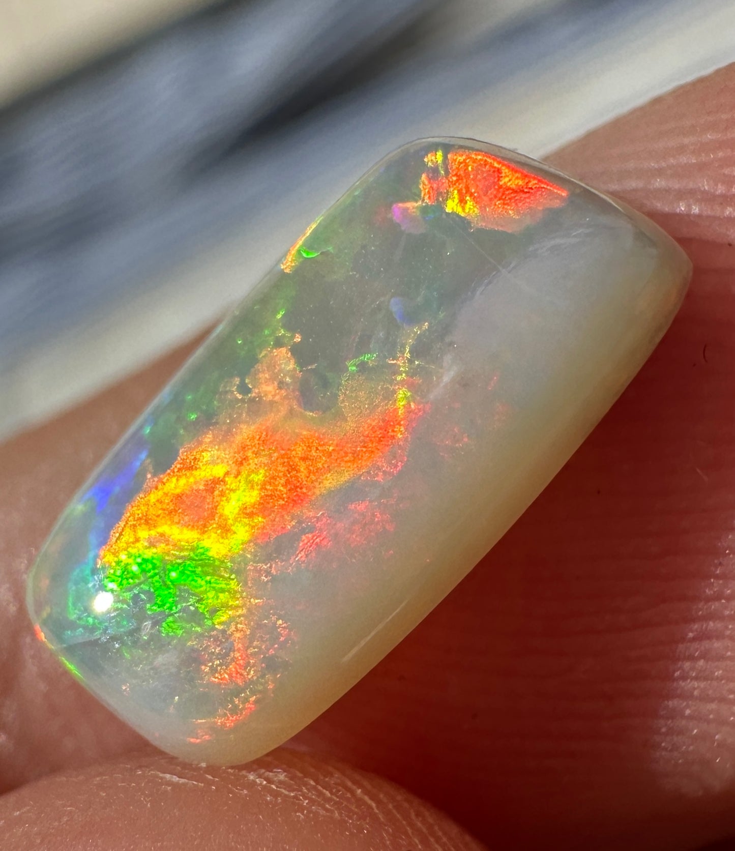 Australian mintabie Crystal Opal multicolored unset pendant or ring 1.87 cts