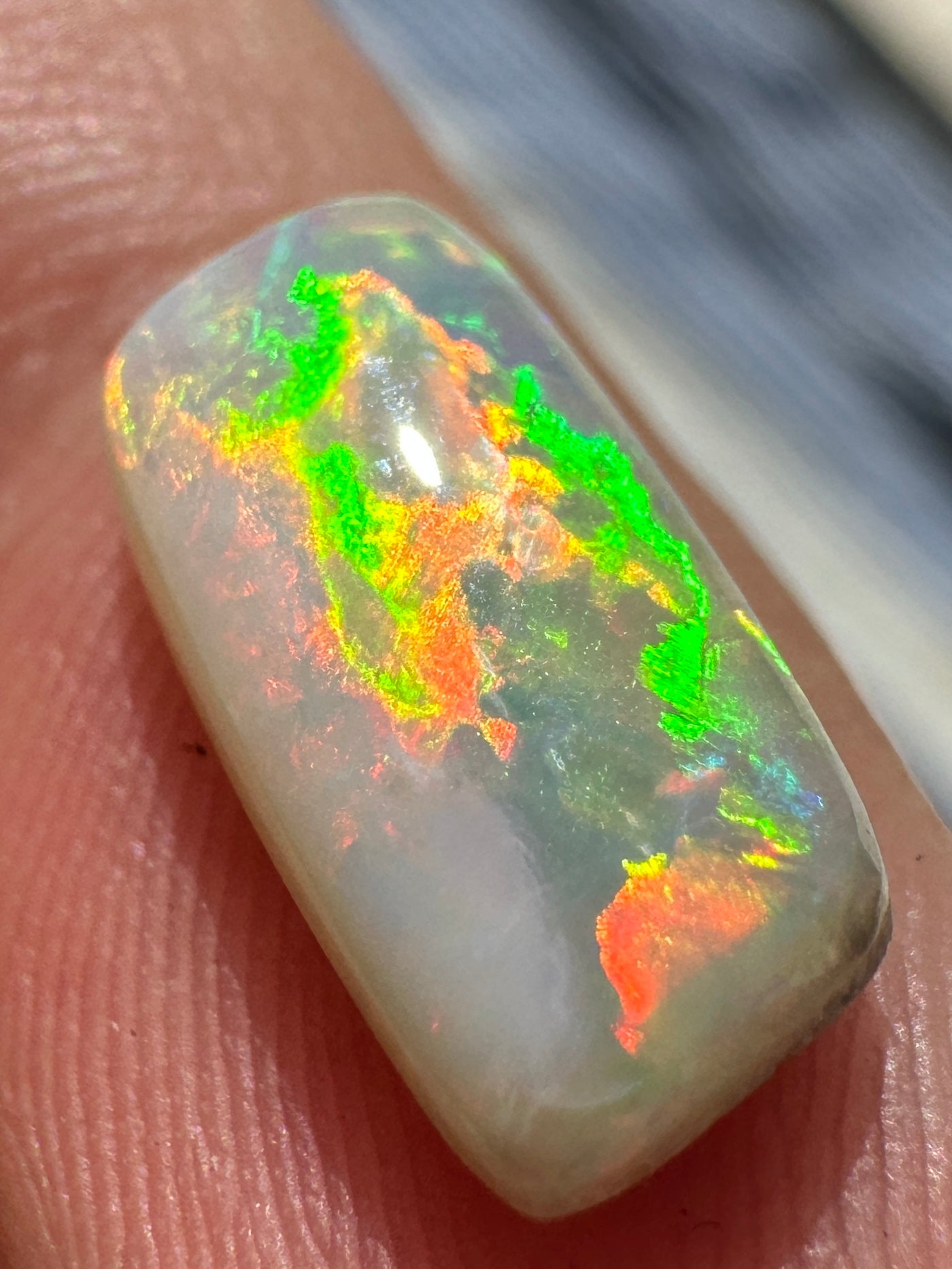 Australian mintabie Crystal Opal multicolored unset pendant or ring 1.87 cts