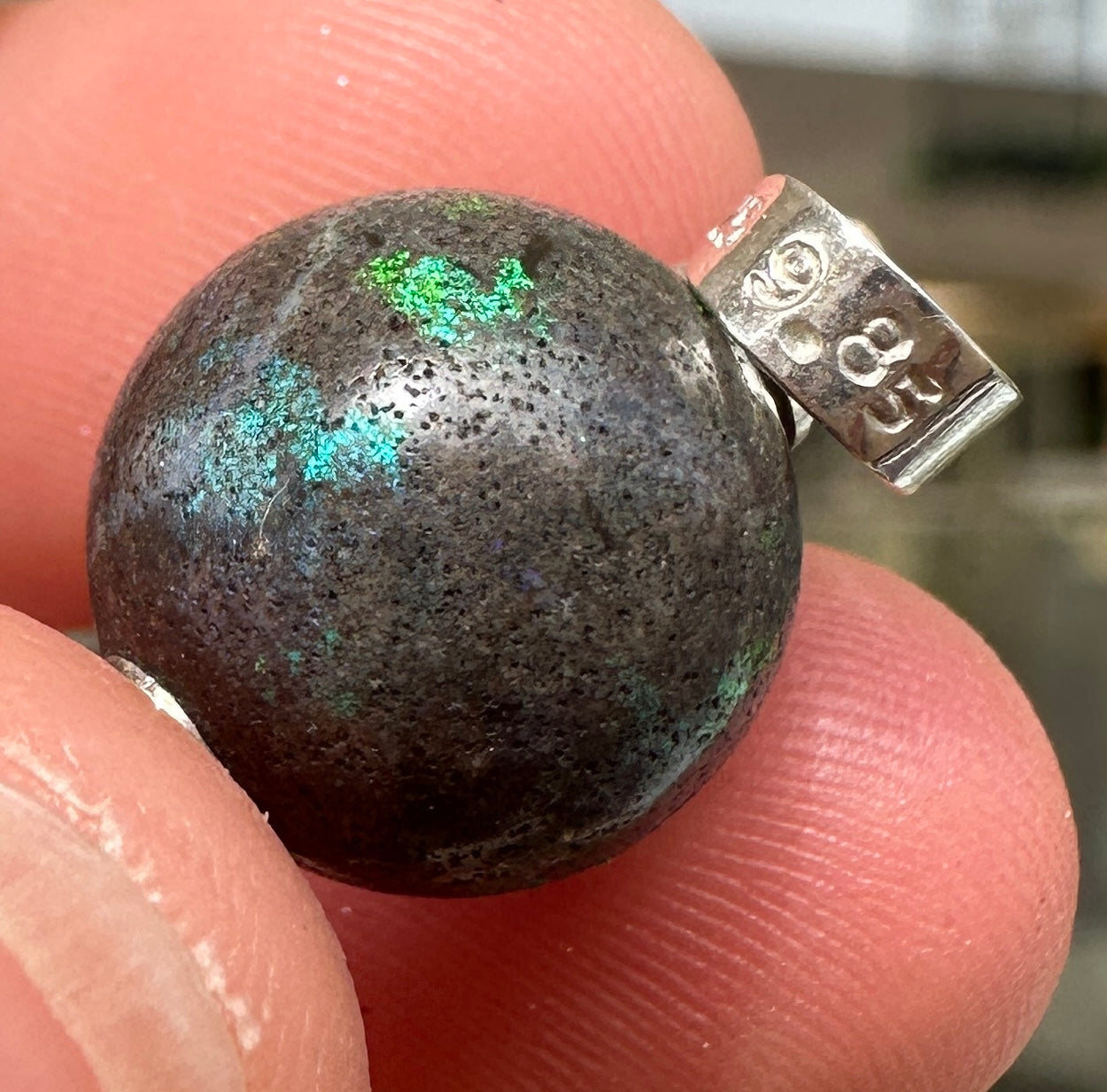 Australian Andamooka Matrix Opal Pendant Green Blue 11.91 cts