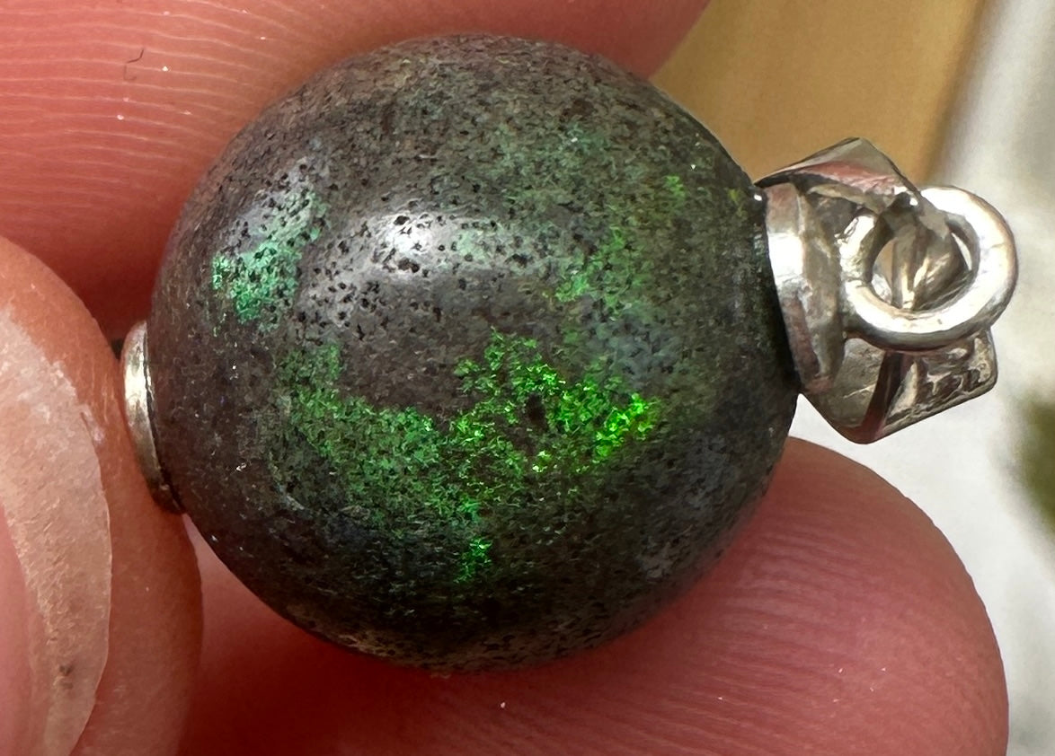 Australian Andamooka Matrix Opal Pendant Green Blue 11.91 cts