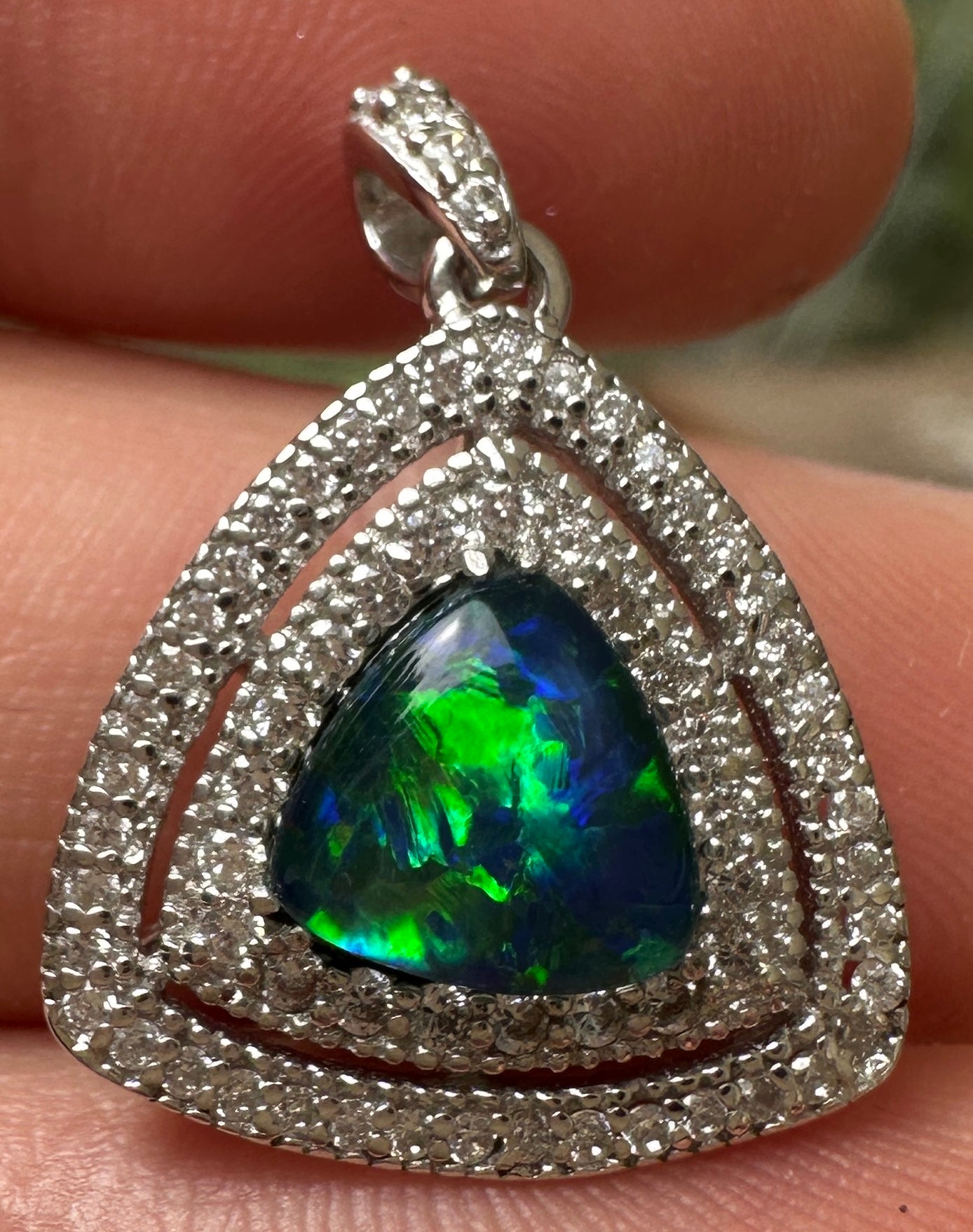 Beautiful Australian Triplet Opal and Sterling Silver Pendant 11.875 cts