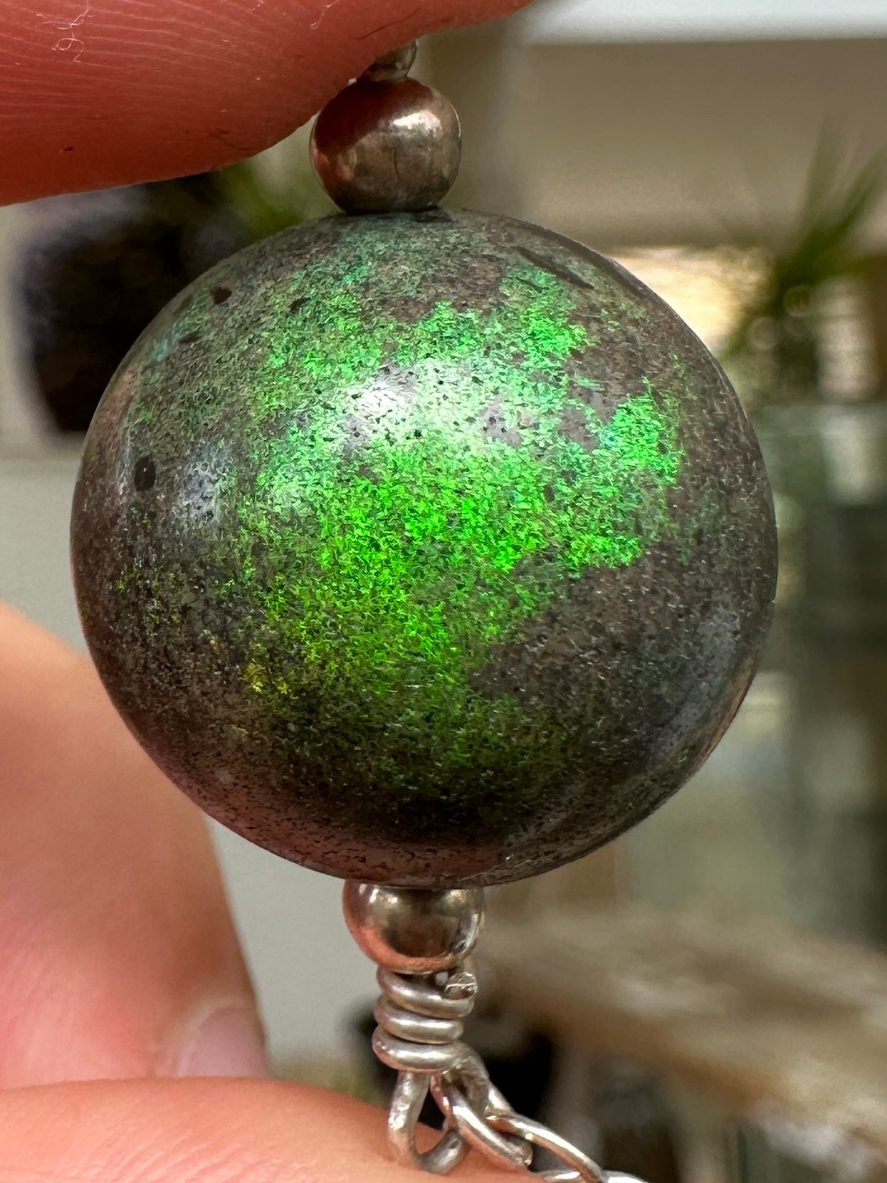 Australian muliticolored opal doublet drop pendant set in sterling silver chain 64.05 cts