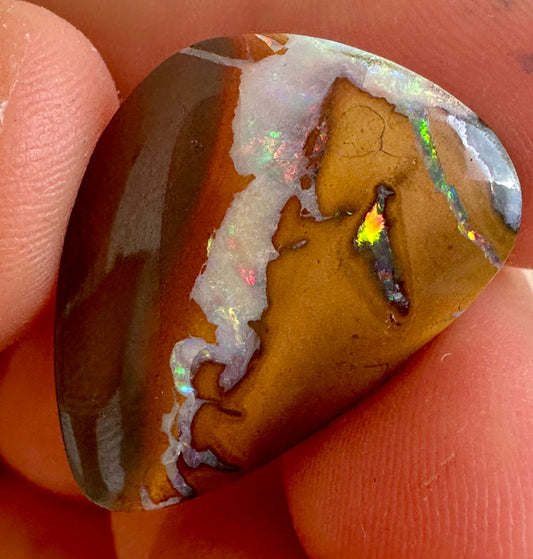 Opal Australian Queensland boulder unset pendant or ring multicolored opal 13cts