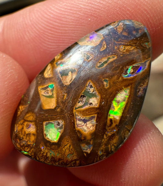 Australian Queensland Boulder green & purple unset pendant opal 13.53 ct
