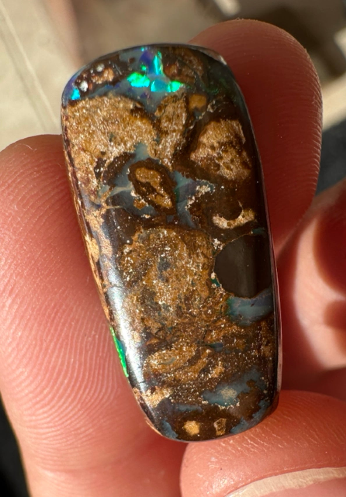 Australian Queensland Boulder multicolored unset pendant opal 17.72 ct