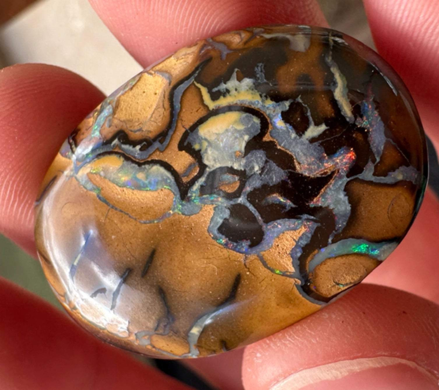Australian Queensland Boulder multicolored unset pendant opal 22.43 ct