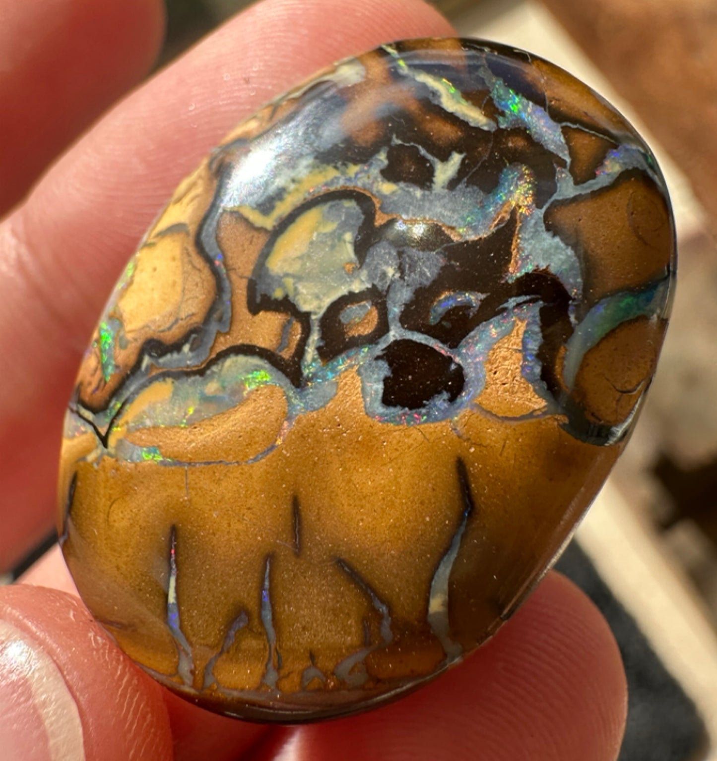 Australian Queensland Boulder multicolored unset pendant opal 22.43 ct