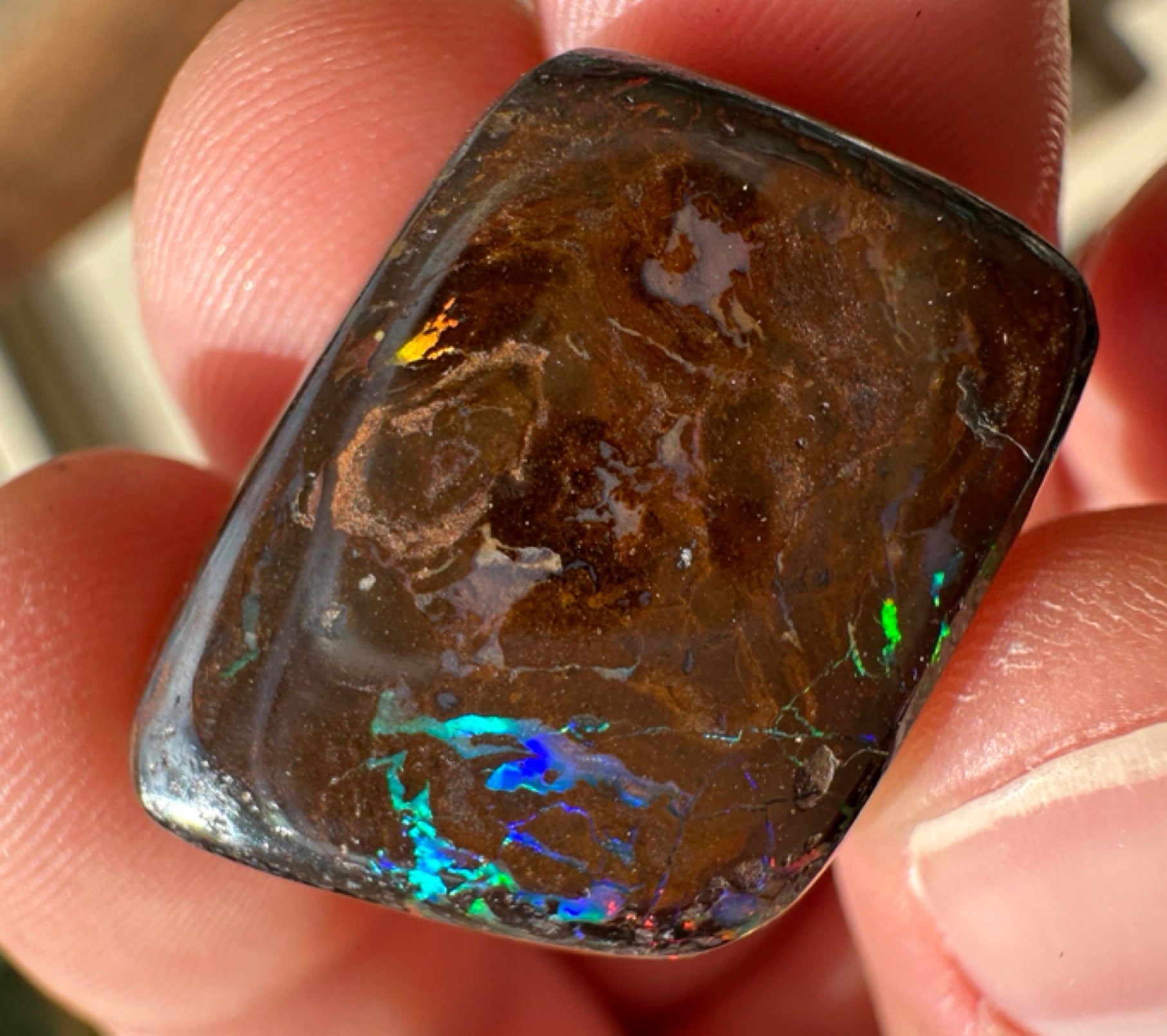 Australian Queensland Boulder multicolored unset pendant opal 25.44 ct