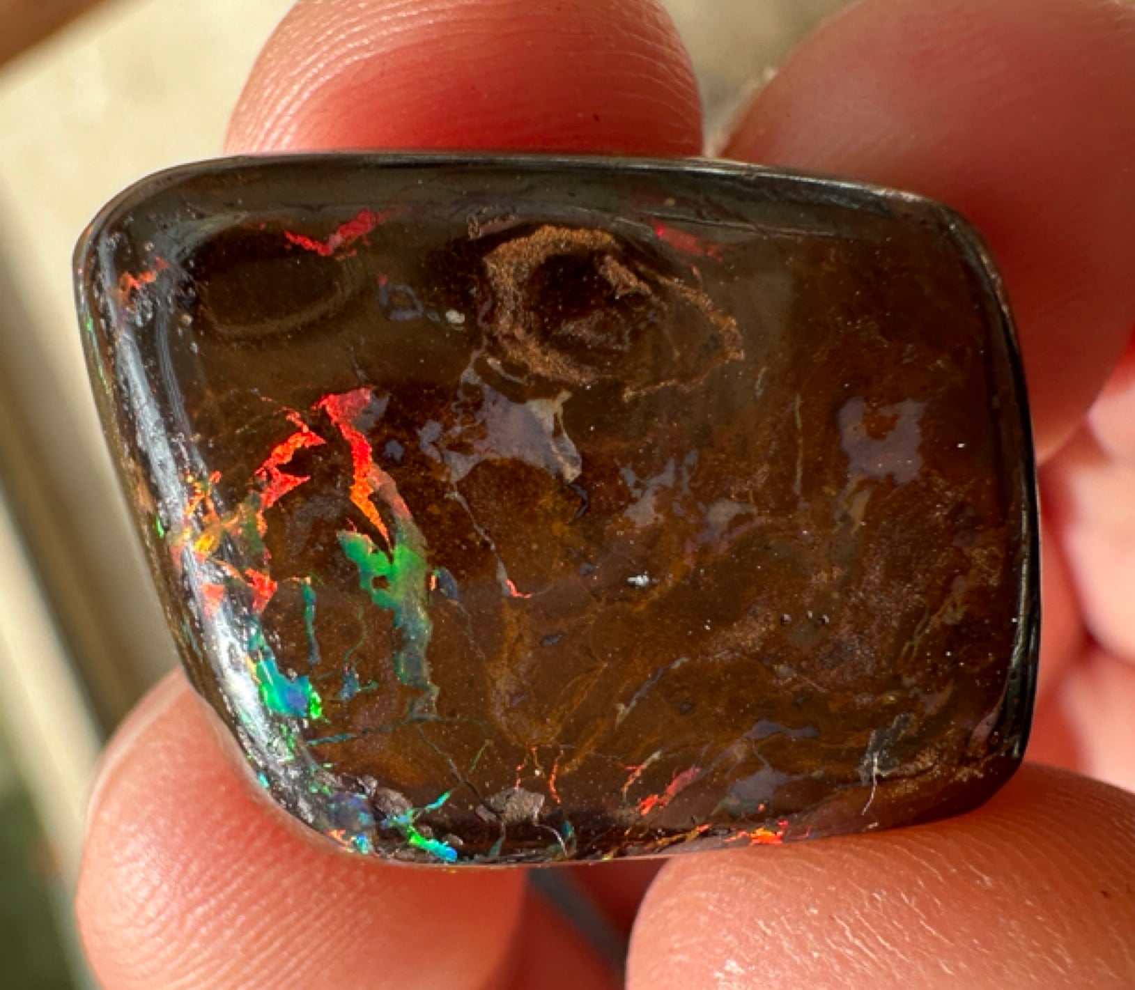 Australian Queensland Boulder multicolored unset pendant opal 25.44 ct