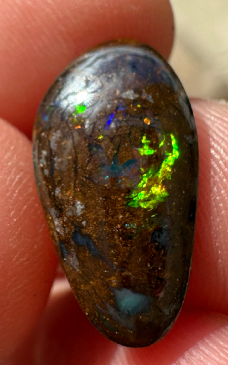 Australian Queensland Boulder multicolored unset pendant opal 4.76 ct