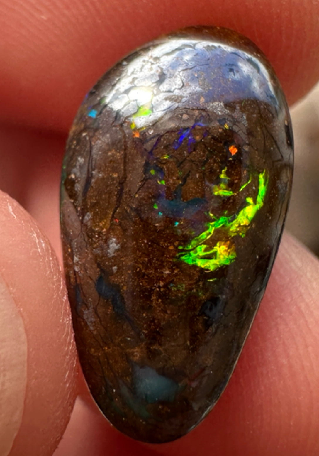 Australian Queensland Boulder multicolored unset pendant opal 4.76 ct