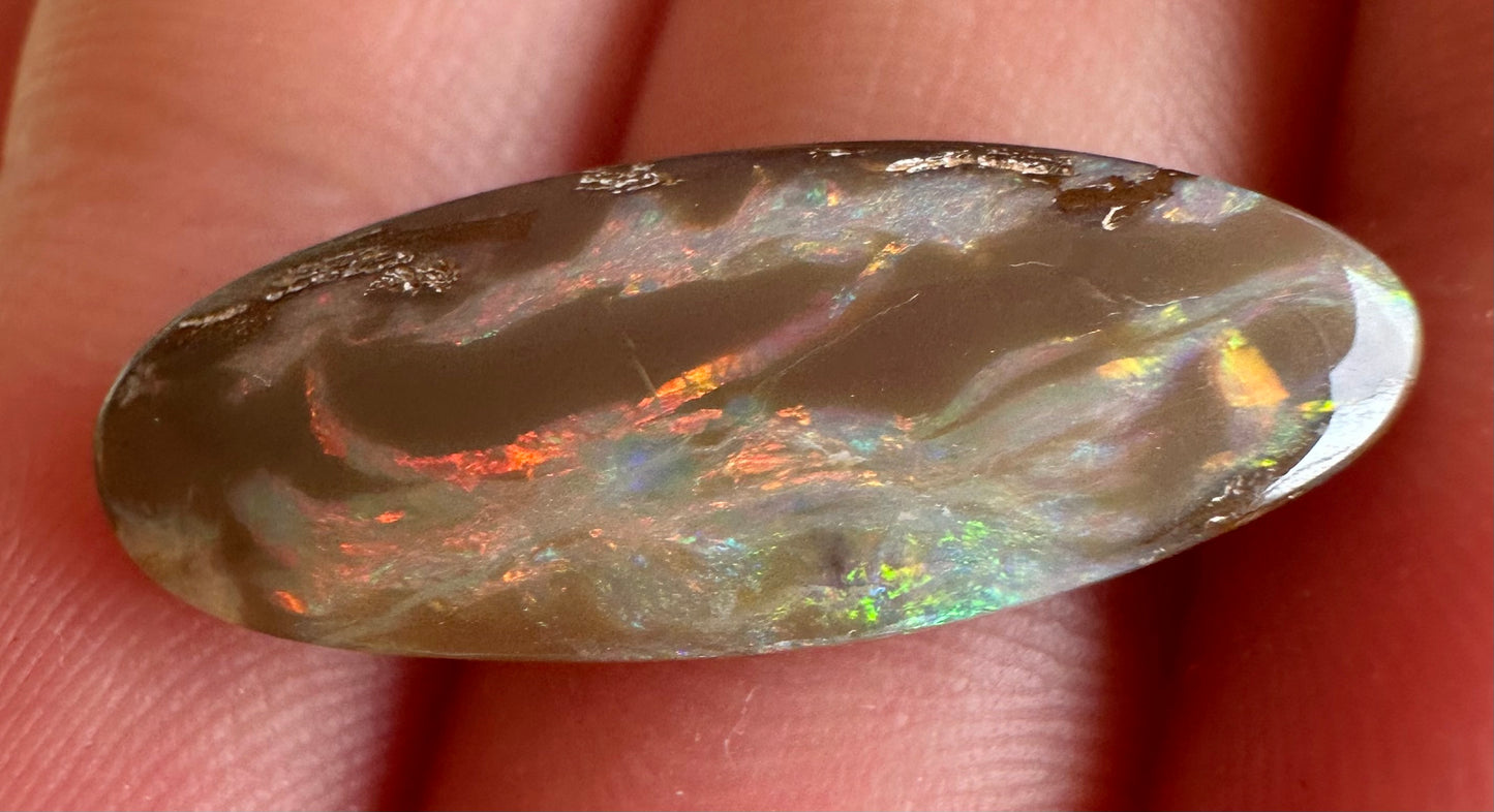 Opal Australian Queensland boulder unset pendant or ring multicolored opal 5.5cts