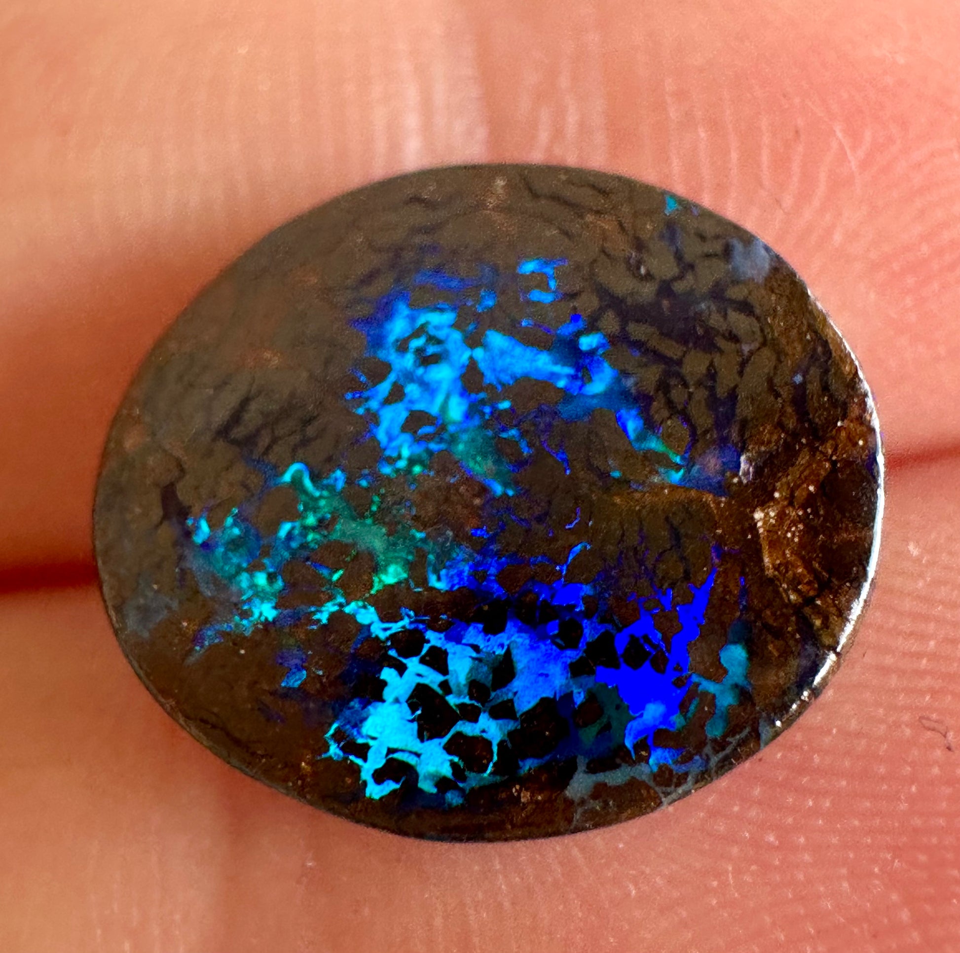 Opal Australian Queensland boulder unset pendant or ring multicolored opal 7cts