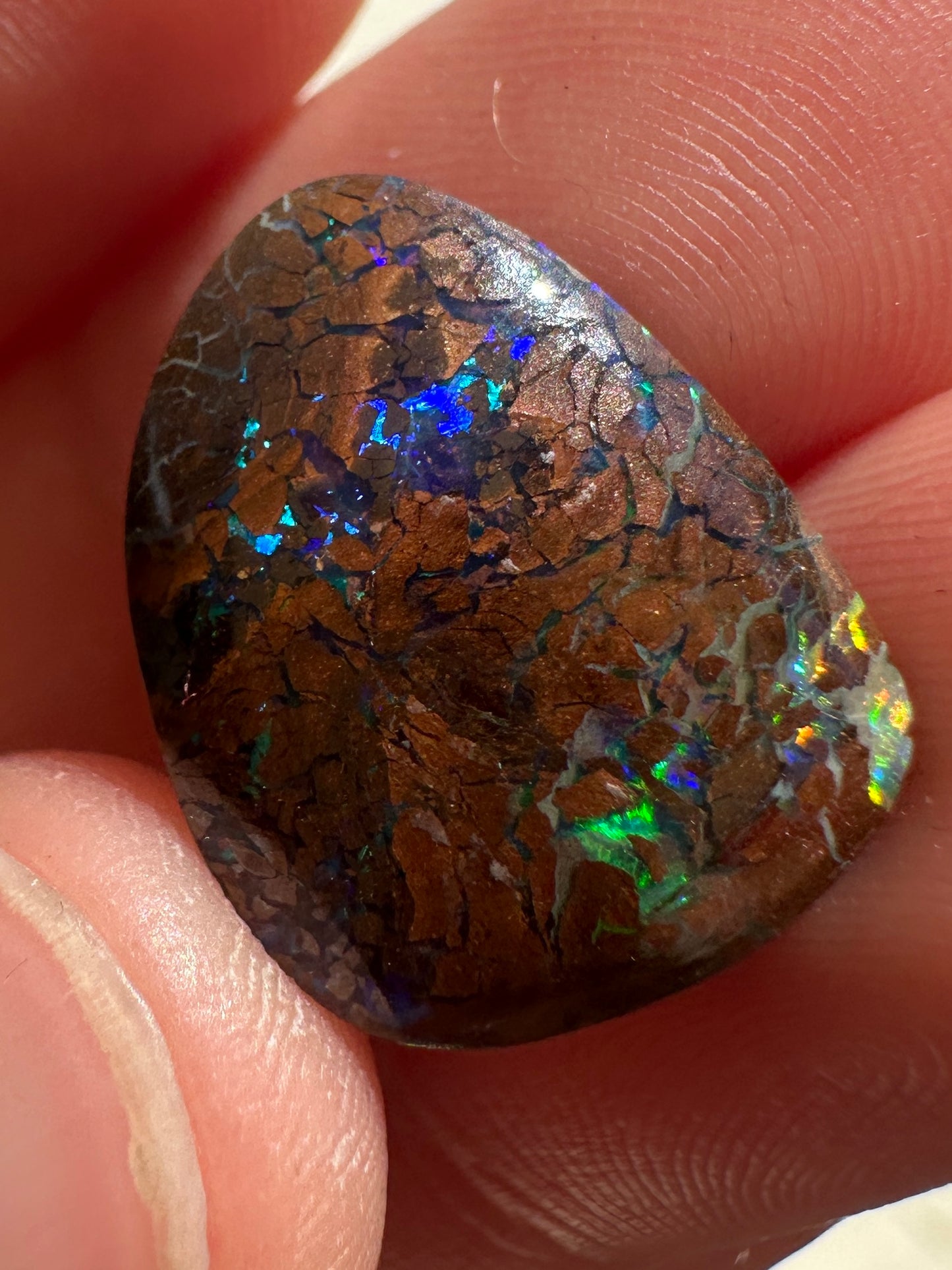Australian Queensland Boulder multicolored unset pendant Opal 8.42 cts